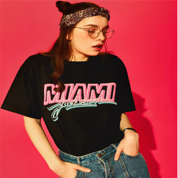 Men's Loose Fit Cotton T-Shirt with Letter Design