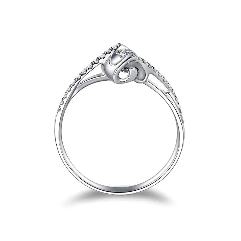 Angel's Kiss Ring with Heart-Shaped Zirconia