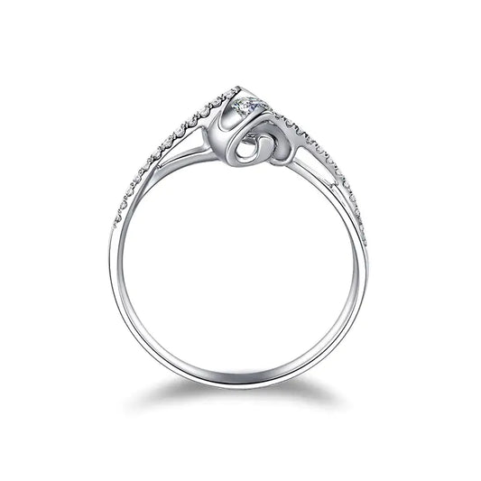 Angel's Kiss Ring with Heart-Shaped Zirconia