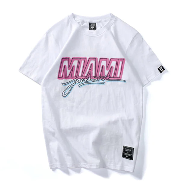 Men's Loose Fit Cotton T-Shirt with Letter Design