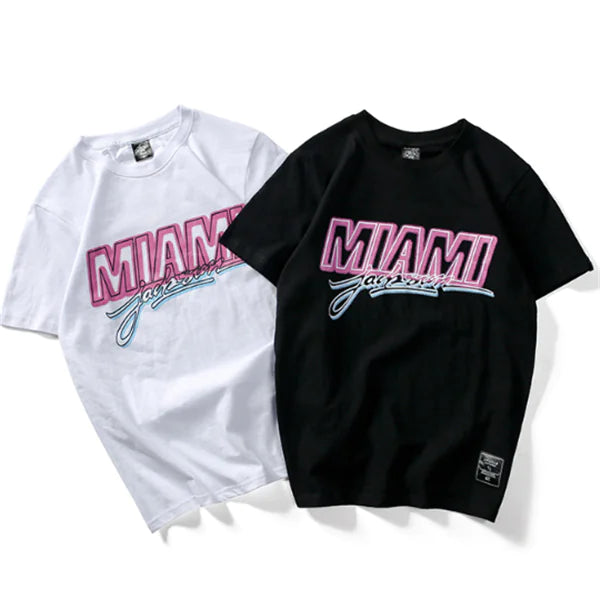 Men's Loose Fit Cotton T-Shirt with Letter Design