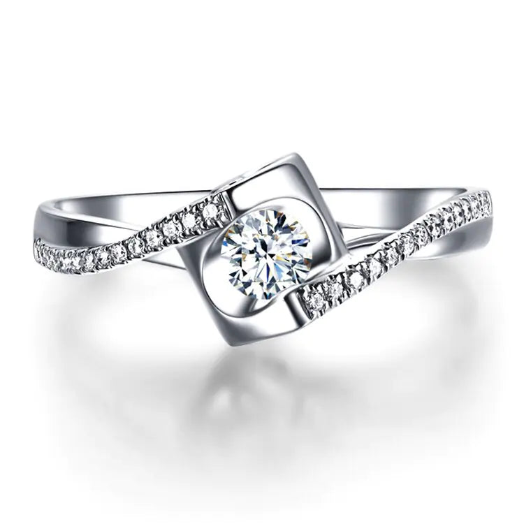 Angel's Kiss Ring with Heart-Shaped Zirconia