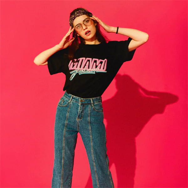 Men's Loose Fit Cotton T-Shirt with Letter Design